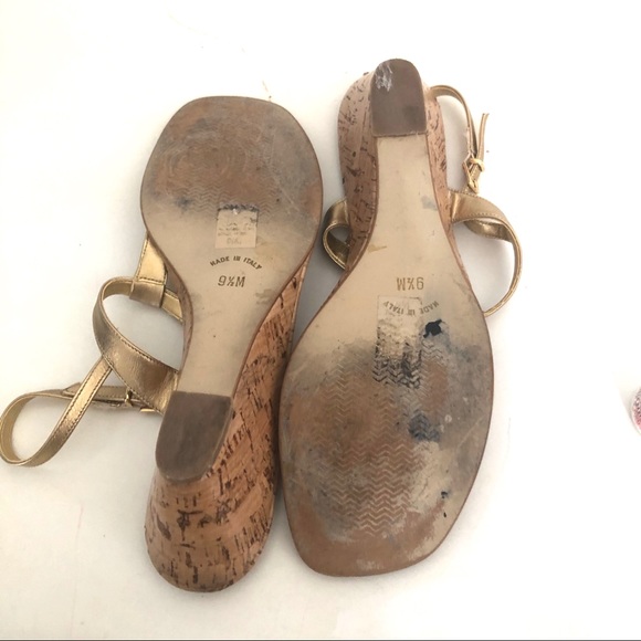 Ann Klein gold wedge sandals 9.5 - Picture 5 of 6